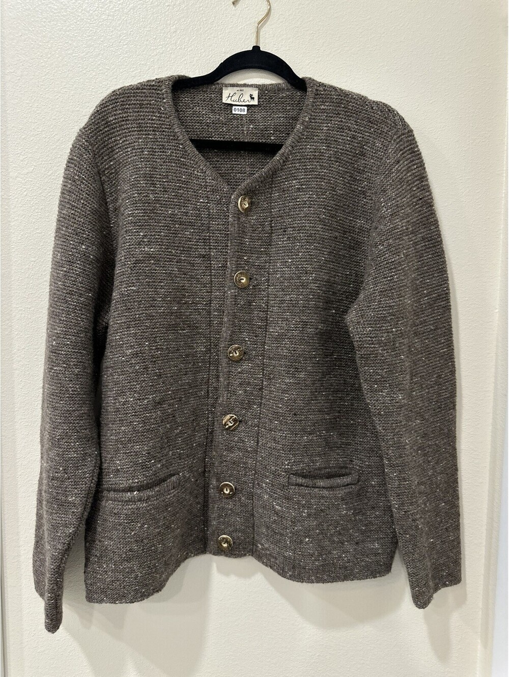 Theo Huber Vintage 80s Austrian Bavarian Sweater Cardigan Jacket EUR 52 / L